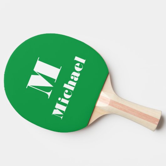 Raquette De Ping Pong Nom personnalisé Couleur solide initiale (Côté)