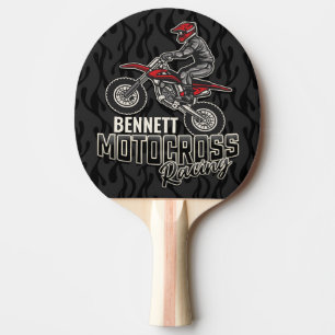 Raquette De Ping Pong NOM Personnalisé Dirt Bike Rider Motocross Racing