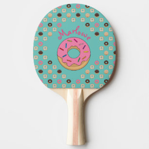 Raquette De Ping Pong Nom personnalisé Donuts émaillés