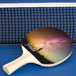 Raquette De Ping Pong Nom personnalisé Galaxie Nuit Ciel Étoiles Espace