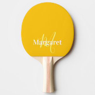 Raquette De Ping Pong Nom personnalisé jaune moderne