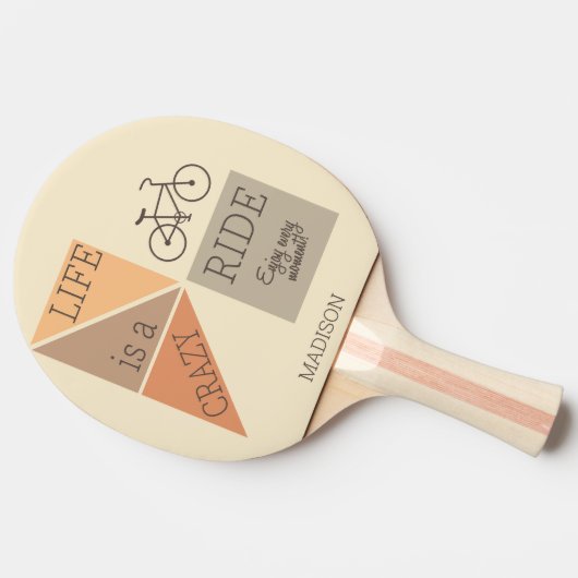 Raquette De Ping Pong Nom personnalisé La vie est un tour fou (Côté)