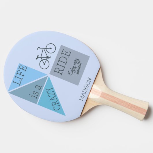 Raquette De Ping Pong Nom personnalisé La vie est un tour fou (Côté)