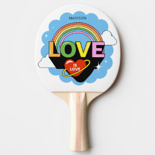 Raquette De Ping Pong Nom personnalisé "L'amour est amour"