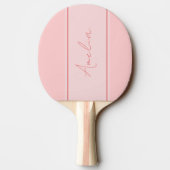Raquette De Ping Pong Nom personnalisé minimal rose pâle (Dos)
