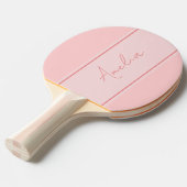 Raquette De Ping Pong Nom personnalisé minimal rose pâle (Devant Angle)