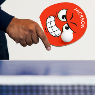 Raquette De Ping Pong Nom personnalisé moderne Table Tennis Angry Face P
