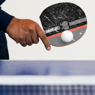 Raquette De Ping Pong Nom personnalisé moderne Vintage blanc