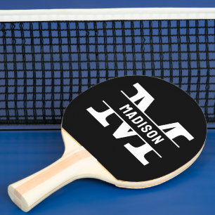 Raquette De Ping Pong Nom personnalisé Monogramme Raquettes de tennis de
