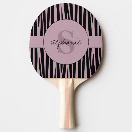 Raquette De Ping Pong Nom personnalisé Monogramme Zebra stripes motif (Devant)