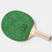 Raquette De Ping Pong Nom personnalisé Monogramme Zen Green Gris Nature (Côté)