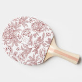 Raquette De Ping Pong Nom personnalisé motif de fleurs (Côté)