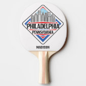 Raquette De Ping Pong Nom personnalisé Philadelphia Pennsylvanie (Dos)