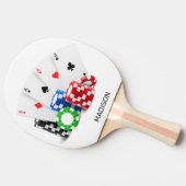 Raquette De Ping Pong Nom personnalisé Poker / Casino (Côté)