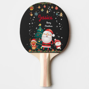 Raquette De Ping Pong Nom Personnalisé Pour Votre Enfant, Noël Père Noël