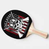 Raquette De Ping Pong NOM personnalisé Soldat Crâne Double Armes USA Dra (Côté)