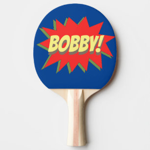 Raquette De Ping Pong Nom personnalisé Superhero