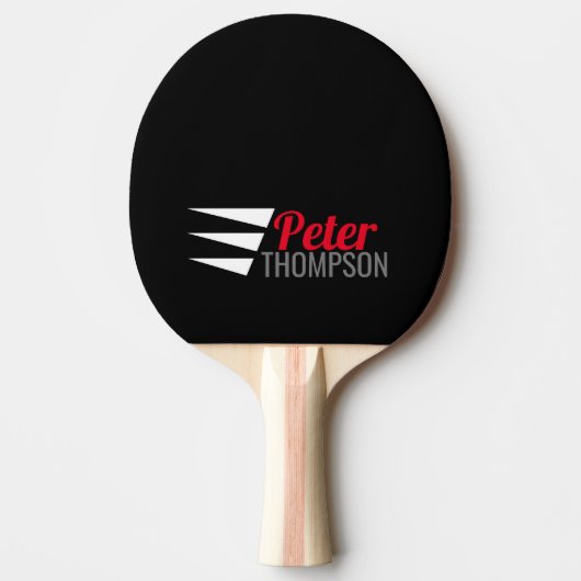 Raquette De Ping Pong nom simple et élégant NOIR (Devant)