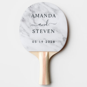 Raquette De Ping Pong Noms de Couple Blancs Modernes et Propres avec Dat