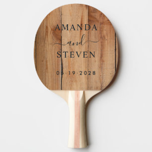 Raquette De Ping Pong Noms de couples de Maple Rough Cut avec date de ma