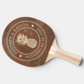 Raquette De Ping Pong Noms de mariage au Pineapple en grès brun (Côté)