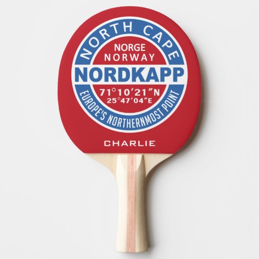 Raquette De Ping Pong NORDKAPP Norvège nom personnalisé ping pong paddle (Devant)