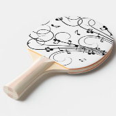 Raquette De Ping Pong Notes de musique fantaisie (Devant Angle)
