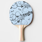 Raquette De Ping Pong Notes de musique fantaisie Bleu (Dos)