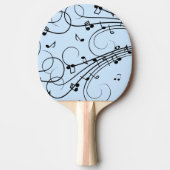 Raquette De Ping Pong Notes de musique fantaisie Bleu (Devant)