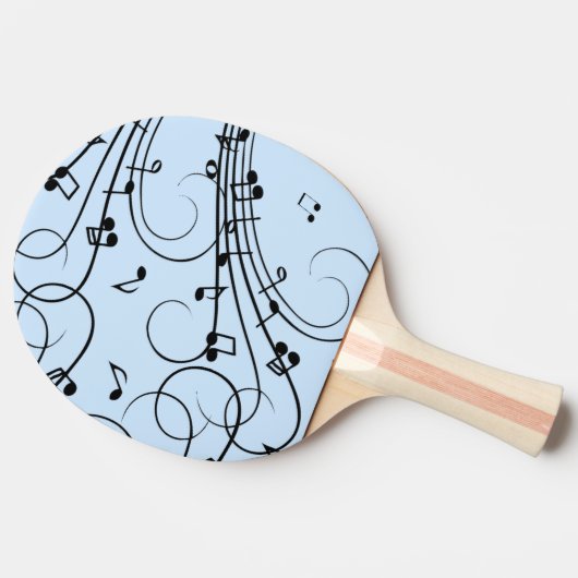 Raquette De Ping Pong Notes de musique fantaisie Bleu (Côté)