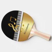 Raquette De Ping Pong Notes de musique moderne Black Gold, Touches de pi (Côté)