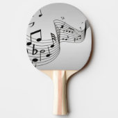 Raquette De Ping Pong Notes de musique sur argent (Dos)