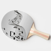 Raquette De Ping Pong Notes de musique sur argent (Côté)
