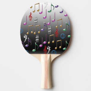 Raquette De Ping Pong Notes musicales colorées