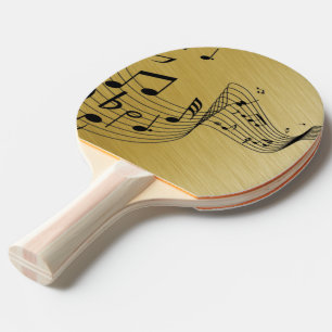 Raquette De Ping Pong Notes musicales Or brossé