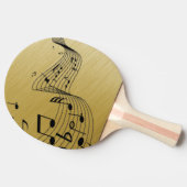 Raquette De Ping Pong Notes musicales Or brossé (Côté)
