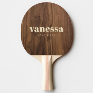 Raquette De Ping Pong Noyer Bois Minimaliste Moderne Classique Nom