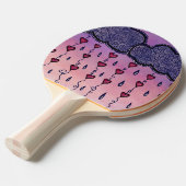 Raquette De Ping Pong Nuages mignons, coeurs et gouttes de pluie (Devant Angle)