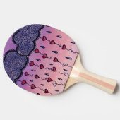 Raquette De Ping Pong Nuages mignons, coeurs et gouttes de pluie (Côté)