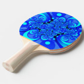 Raquette De Ping Pong Nuances de bleu moderne art fractal Abstrait (Devant Angle)
