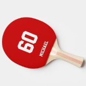 Raquette De Ping Pong Numéro de nom personnalisé rouge (Côté)