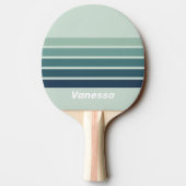 Raquette De Ping Pong Ocean Green Nostalgic Across Striping with Name (Dos)