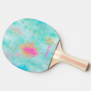 Raquette De Ping Pong Ocean Joyride - Blue Turquoise Abstrait Art