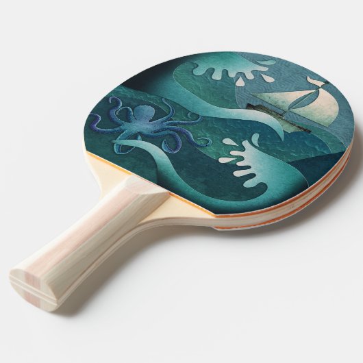 Raquette De Ping Pong Océan orageux (Devant Angle)