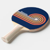 Raquette De Ping Pong Ocean Sun Fall Curl Stripes avec nom (Devant Angle)