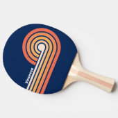 Raquette De Ping Pong Ocean Sun Fall Curl Stripes avec nom (Côté)