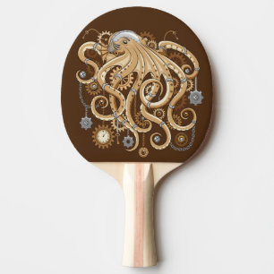 Raquette De Ping Pong Octopus Steampunk Surreal Retro Style Machine