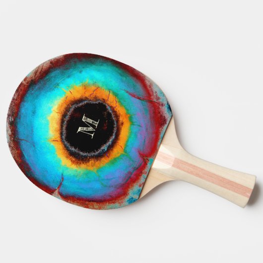 Raquette De Ping Pong Oeil cosmique éthéré Monogramme Abstrait Vibrant A (Côté)