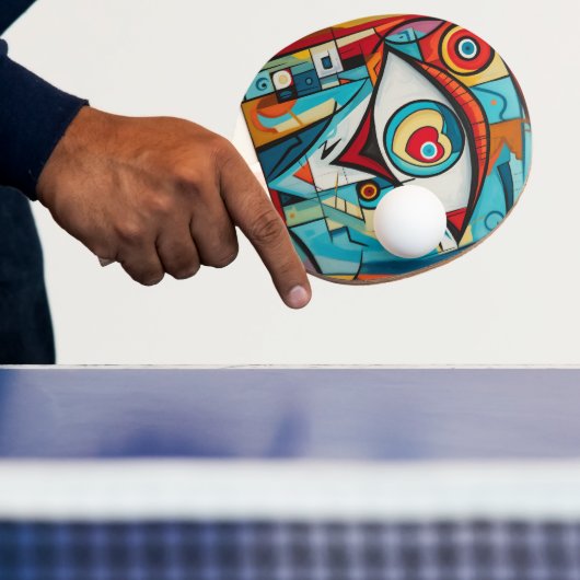 Raquette De Ping Pong Oeil Valentine Coeur Amour Art Déco (Insitu)