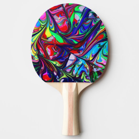 Raquette De Ping Pong Oeuvre Abstraite multicolore (Devant)